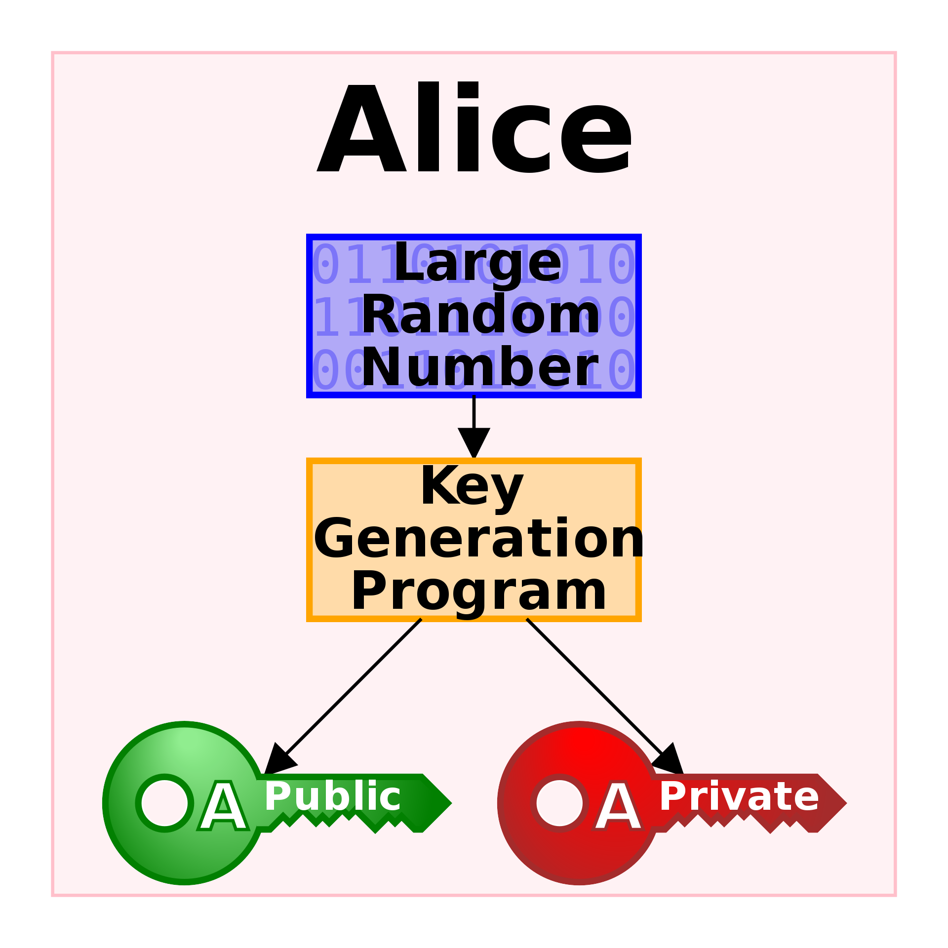 Public key systems that generate random public keys work